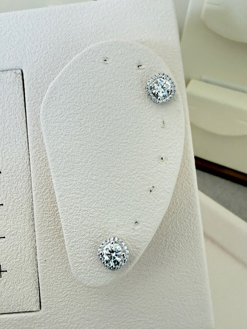 S925 Moissanite Square Halo Diamond Studs